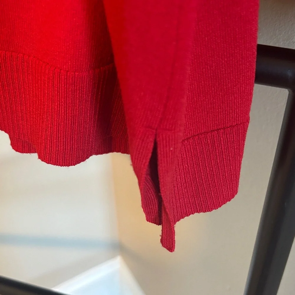 INC International concepts knit tunic Vibrant Red Lace-Up Top - Picture 4 of 5